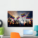 Silhouettes of People Holding Flag of Colombia Wall Mural