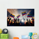 Silhouettes of People Holding Flag of Colombia Wall Mural