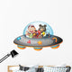 Playful Animals inside Saucer Wall Decal