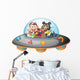 Playful Animals inside Saucer Wall Decal