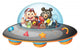 Playful Animals inside Saucer Wall Decal