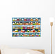 Winter banners with cartoon houses Wall Mural