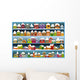 Winter banners with cartoon houses Wall Mural