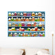 Winter banners with cartoon houses Wall Mural