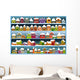 Winter banners with cartoon houses Wall Mural