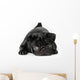 Black Pug Dog Isolated on White Background Wall Decal