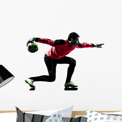 Soccer Player Goalkeeper Wall Decal shown on a wall