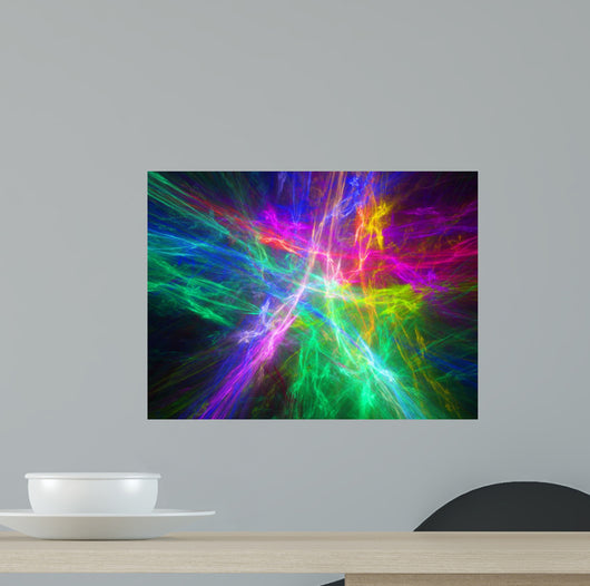Multicolor glowing plasma in space Wall Mural