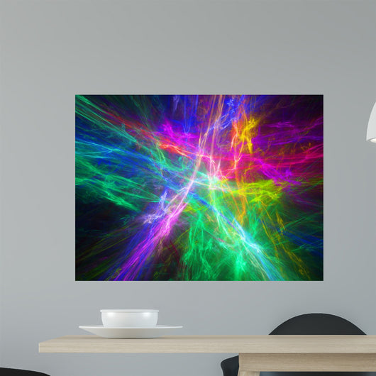 Multicolor glowing plasma in space Wall Mural