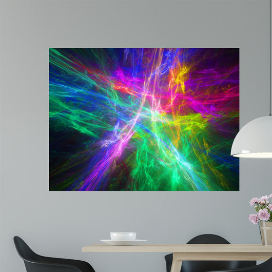 Multicolor glowing plasma in space Wall Mural