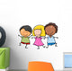 multicultural children cartoon illustration Wall Decal