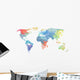 Watercolor World Map Poster Wall Decal
