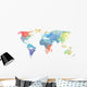 Watercolor World Map Poster Wall Decal