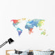 Watercolor World Map Poster Wall Decal