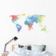 Watercolor World Map Poster Wall Decal