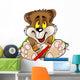 Sweet Bear and Crayons - detailed cartoon illustration Wall Decal
