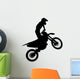 Black Silhouettes Motocross Rider Wall Decal