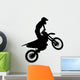 Black Silhouettes Motocross Rider Wall Decal