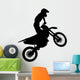 Black Silhouettes Motocross Rider Wall Decal