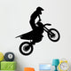 Black Silhouettes Motocross Rider Wall Decal