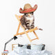 Vacationing Sombrero Kitten Wall Decal