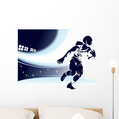 Football Player Wall Decal shown on a wall
