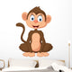Cartoon Monkey Sitting Wall Decal