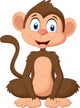 Cartoon Monkey Sitting Wall Decal
