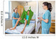 Nurses Looking At Patient Sitting On Cloth Of Hydraulic Lift Wall Mural