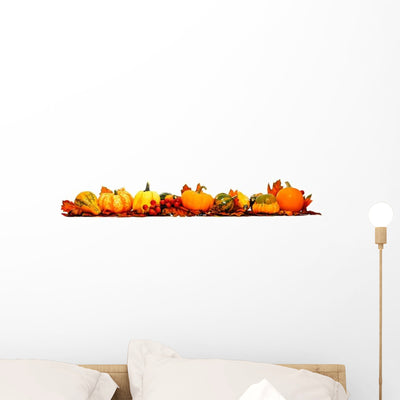 Border Autumn Leaves Wall Decal shown on a wall