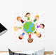 kids and globe Wall Decal