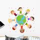 kids and globe Wall Decal