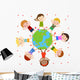 kids and globe Wall Decal