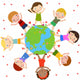 Kids And Globe Wall Decal