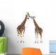 Loving Giraffes White Wall Decal