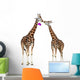 Loving Giraffes White Wall Decal
