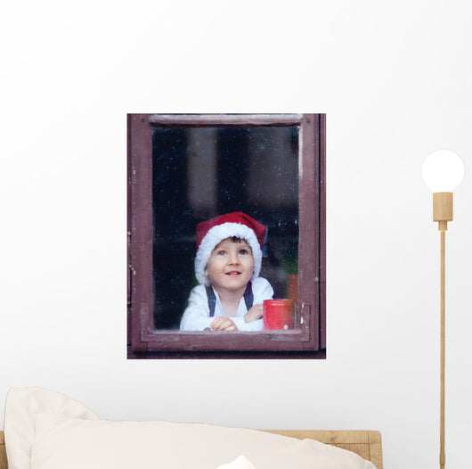 Adorable Boy Looking through Wall Decal