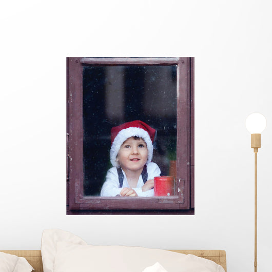 Adorable Boy Looking through Wall Decal