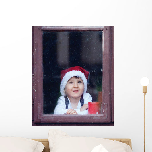 Adorable Boy Looking through Wall Decal