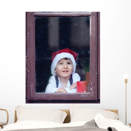Adorable Boy Looking through Wall Decal