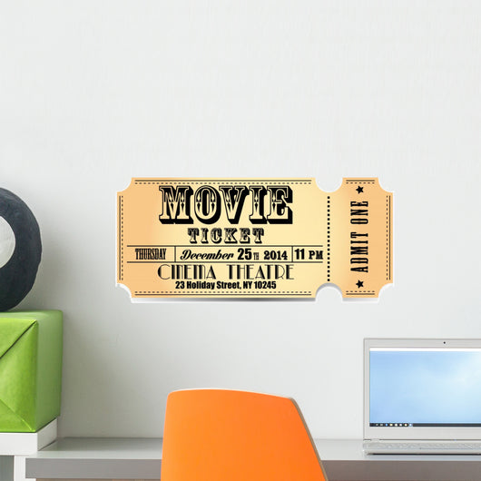 Retro Movie Vector Ticket Wall Decal