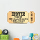 Retro Movie Vector Ticket Wall Decal