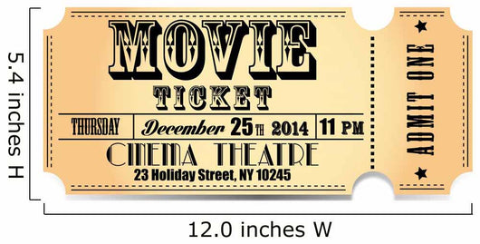 Retro Movie Vector Ticket Wall Decal