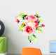 Roses Hydrangea Watercolor Wall Decal