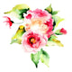 Roses Hydrangea Watercolor Wall Decal