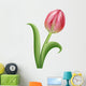 Pink Tulip Flower Illustration 2 Wall Decal