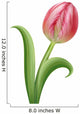 Pink Tulip Flower Illustration 2 Wall Decal