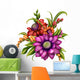Autumn Colorful Flowers Arrangement Wall Decal
