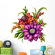 Autumn Colorful Flowers Arrangement Wall Decal