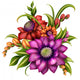 Autumn Colorful Flowers Arrangement Wall Decal